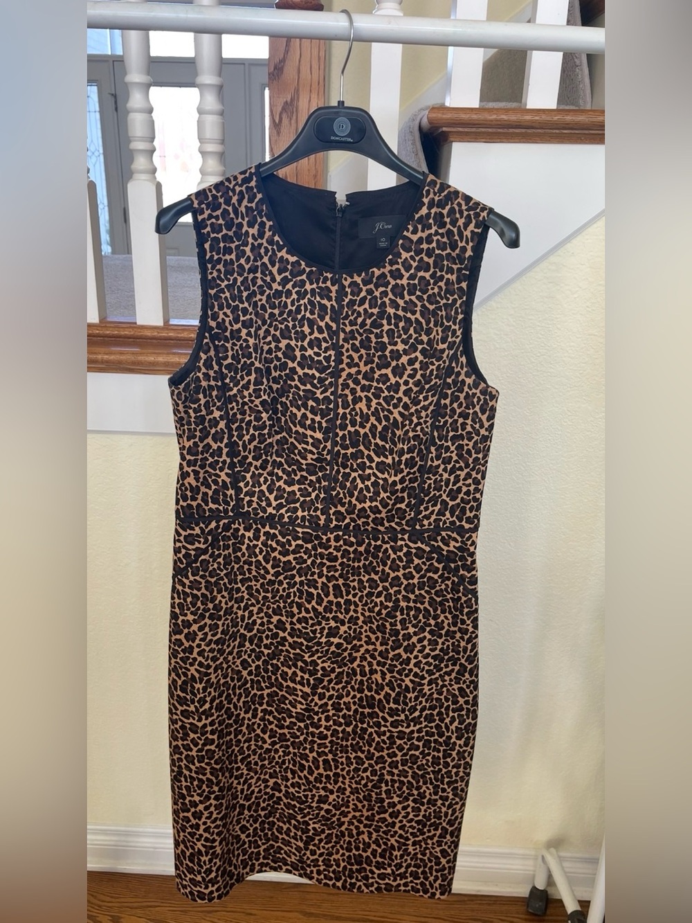J. Crew Cheetah-Print Sleeveless Sheath Dress in Brown and Black